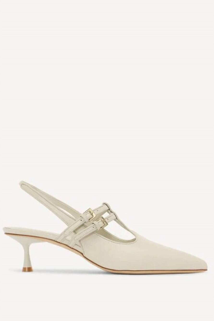 NEW STUDIO AMELIA women's alto 50 slingback heel shoe in cream